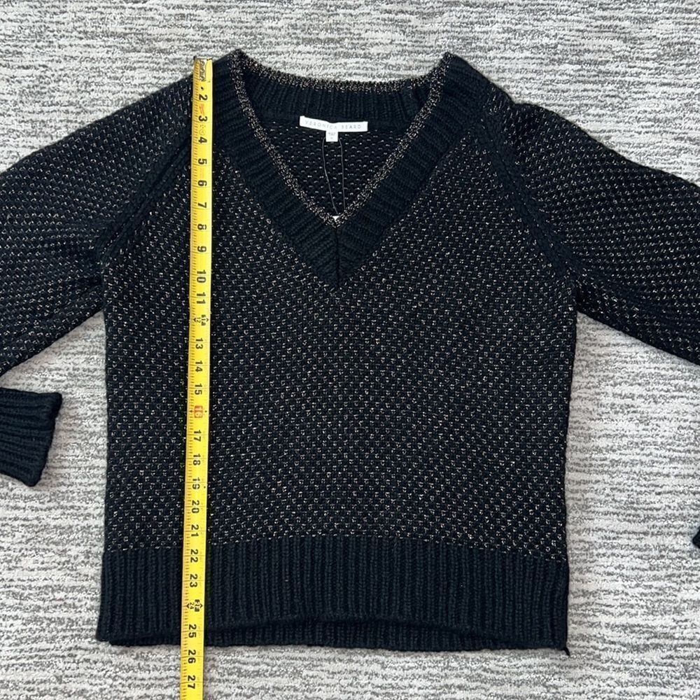 NWT Veronica Beard Mirnie Metallic V-Neck Sweater Relaxed Oversized XL - Picture 10 of 17